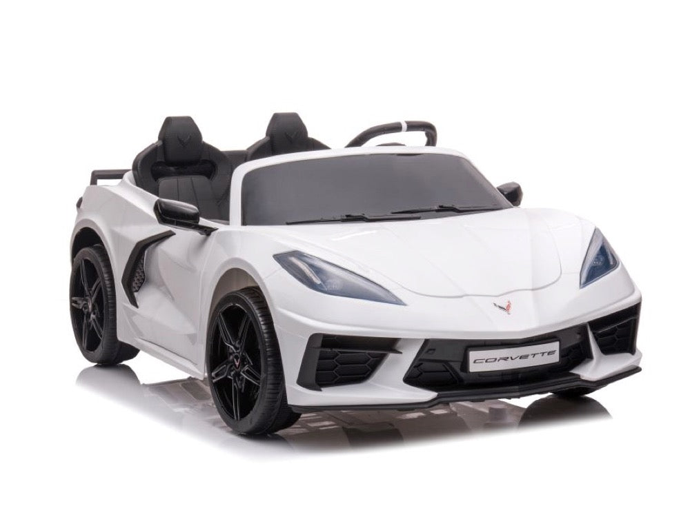 Corvette Stingray | Elektrische kinderauto | 12V | 2-Persoons model | Wit |