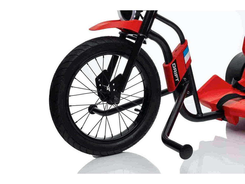 Drift trike elektrische kindertrike rood wiel