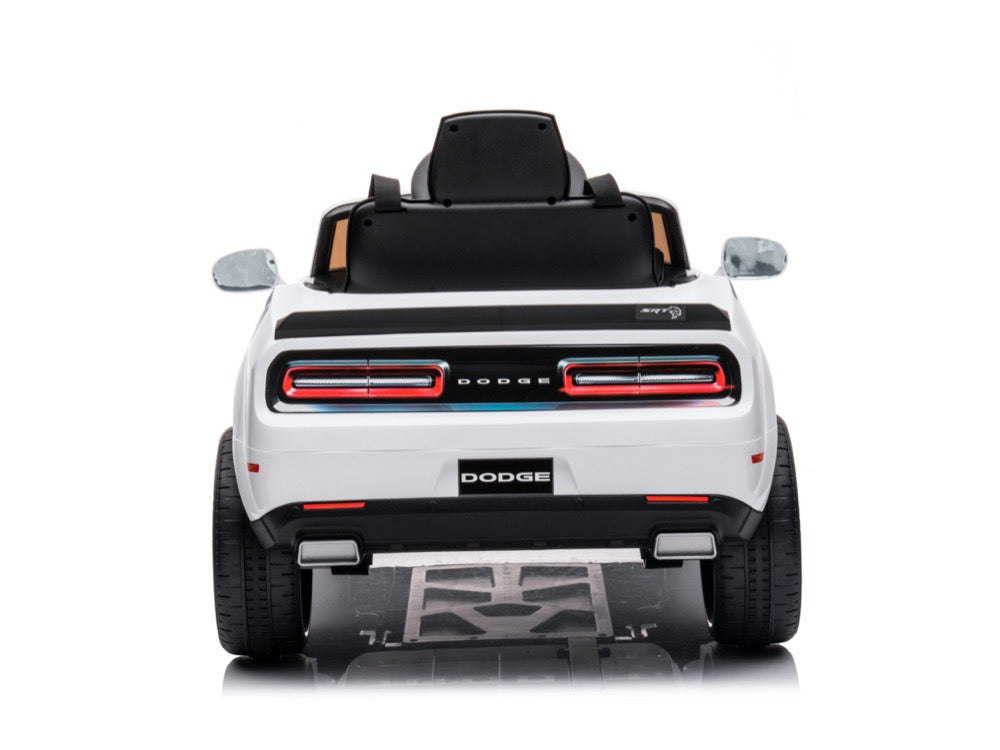 Elektrische kinderauto Dodge SRT wit achterkant 2