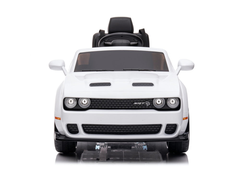 Elektrische kinderauto Dodge SRT wit voorkant 2