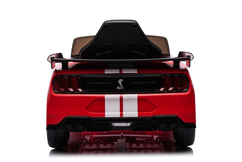 Ford Mustang GT500 rood elektrische kinderauto achterkant