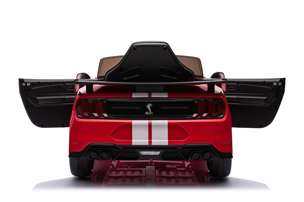 Ford Mustang GT500 rood elektrische kinderauto achterkant 2