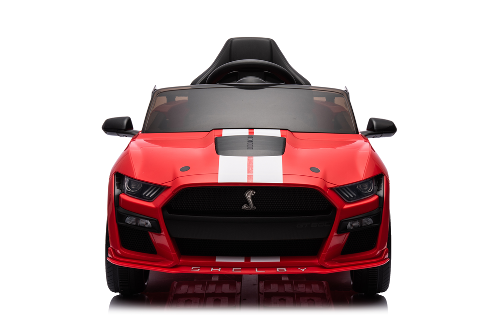 Ford Mustang GT500 rood elektrische kinderauto voorkant 3
