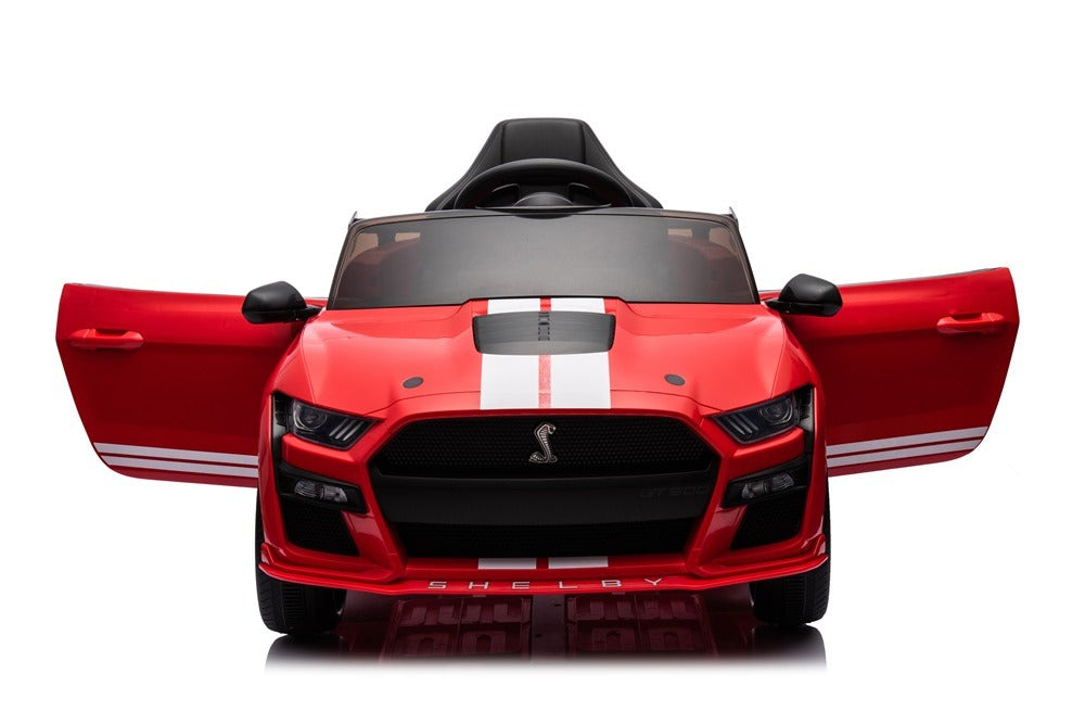 Ford Mustang GT500 rood elektrische kinderauto voorkant 4