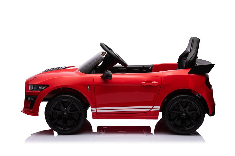 Ford Mustang GT500 rood elektrische kinderauto zijkant