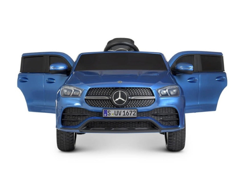 Mercedes-Benz GLE450 blauw elektrische kinderauto voorkant 2