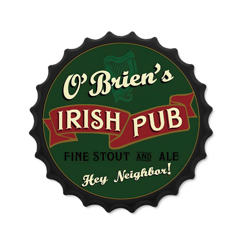 Metalen drankdop | O' Brien's Irish Pub | 35CM | Rond |