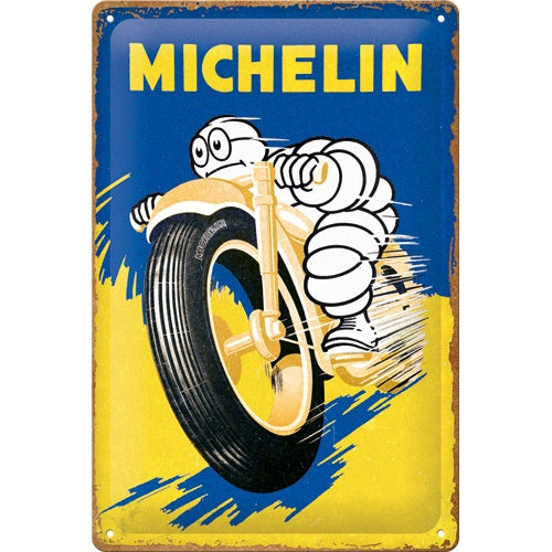 Metalen wandbord | Michelin | Motorcycle Bibendum | 30x20cm |