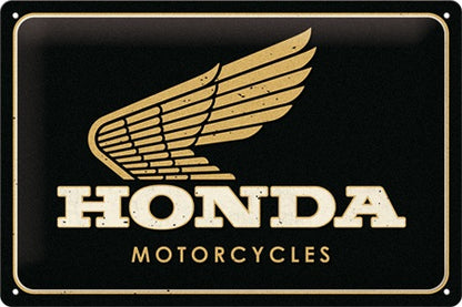 Metalen wandbord | Honda MC | Motorcycles Gold | 20x30cm |