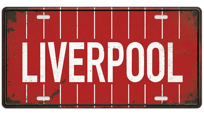 Metalen wandbord | Liverpool | Kentekenplaat | 15x30cm |