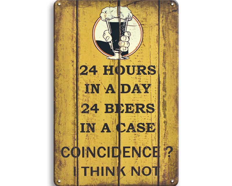 Metalen wandbord | 24 hours in a day | 24 beers |