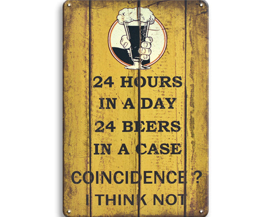 Metalen wandbord | 24 hours in a day | 24 beers |