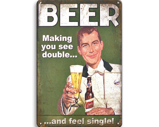 Metalen wandbord | Beer | Making you see double.. |