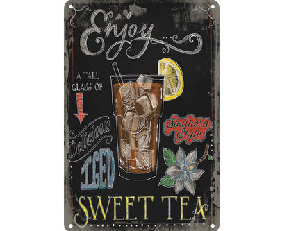 Metalen wandbord | Enjoy sweet tea |