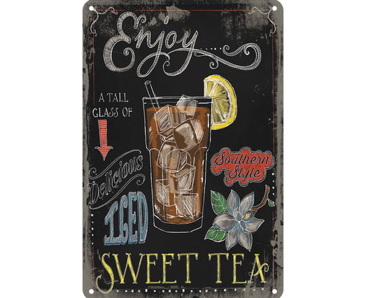 Metalen wandbord | Enjoy sweet tea |