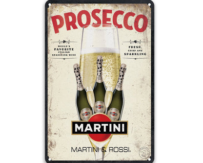 Metalen wandbord | Prosecco | Martini |