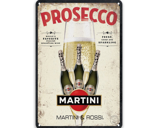 Metalen wandbord | Prosecco | Martini |