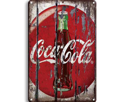 Metalen wandbord | Coca Cola vintage bottle |