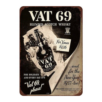 Metalen wandbord | VAT 69 |