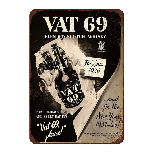 Metalen wandbord | VAT 69 |