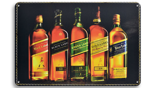 Metalen wandbord | Johnnie Walker | Flessen |