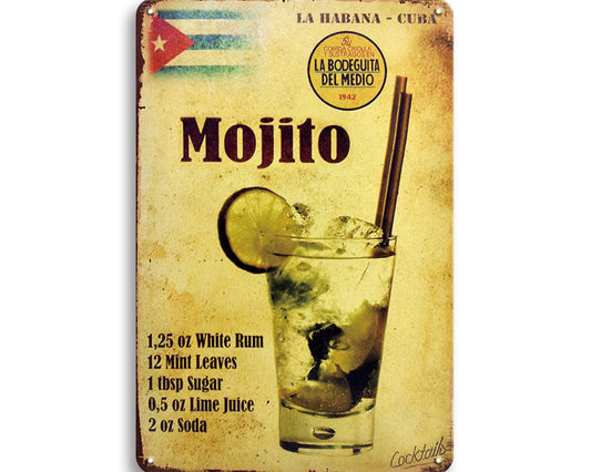 Metalen wandbord | Mojito | La Habana - Cuba |