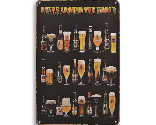 Metalen wandbord | Beers around the world |