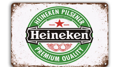 Metalen wandbord | Heineken | Wit |