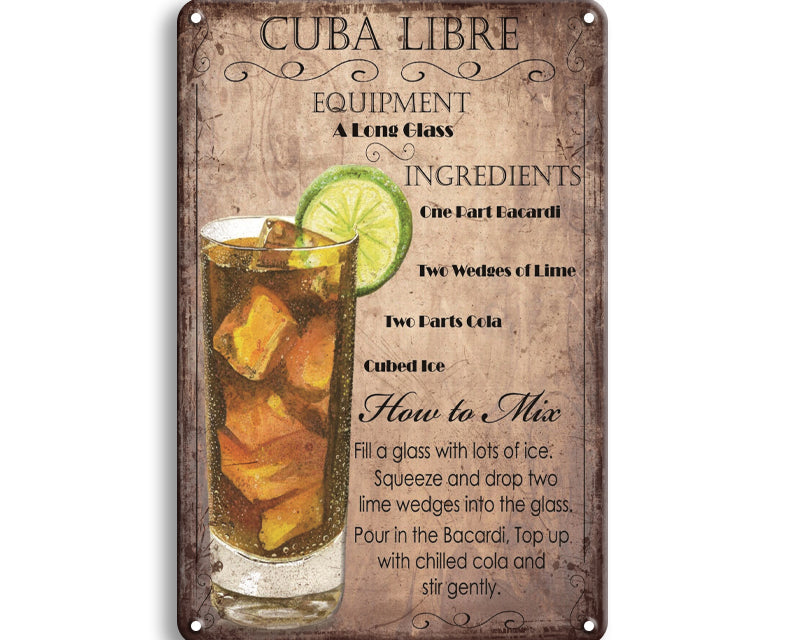 Metalen wandbord | Cuba Libre |