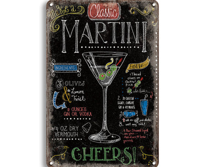 Metalen wandbord | Classic Martini |