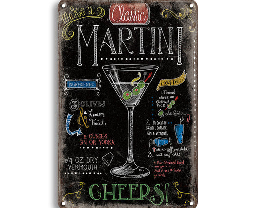 Metalen wandbord | Classic Martini |