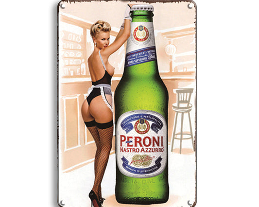 Metalen wandbord | Peroni | Vrouw |
