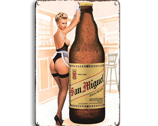Metalen wandbord | San Miguel | Vrouw |