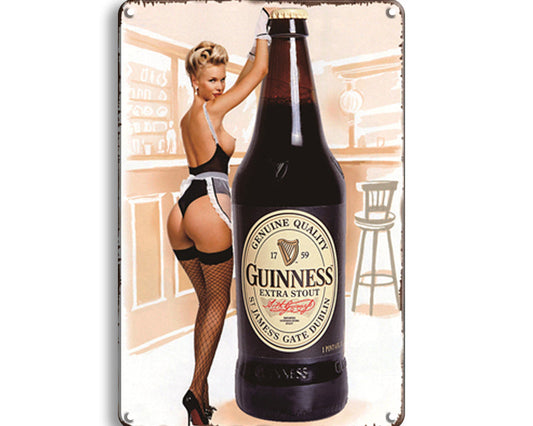 Metalen wandbord | Guinness vrouw |