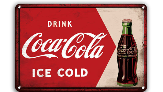 Metalen wandbord | Drink Coca Cola ice cold |