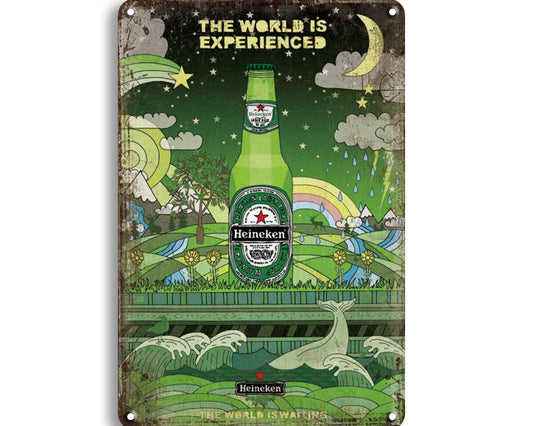 Metalen wandbord | Heineken | The world is experienced |