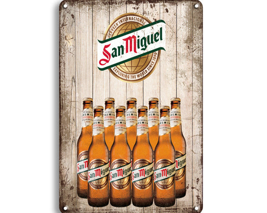 Metalen wandbord | San Miguel | Flessen |