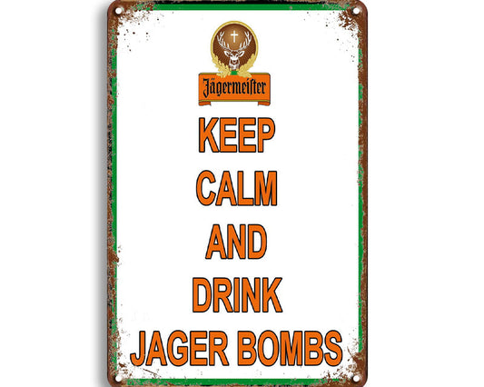 Metalen wandbord | Jägermeister | Keep calm and drink jager bombs |