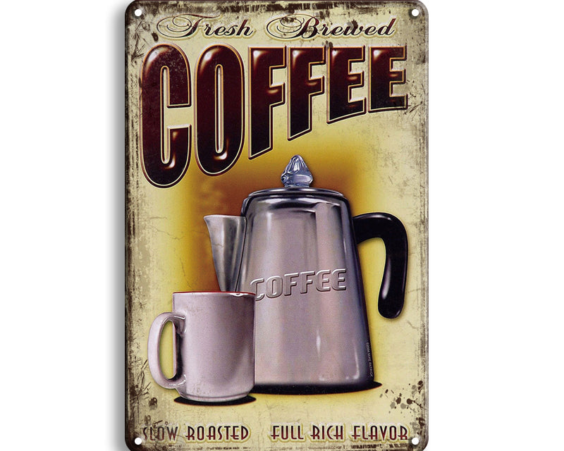 Metalen wandbord | Fresh brewed coffee |