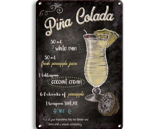 Metalen wandbord | Pina Colada |