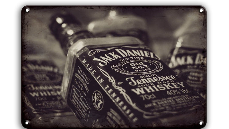 Metalen wandbord | Jack Daniels fles |