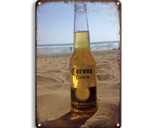 Metalen wandbord | Corona | On the beach |