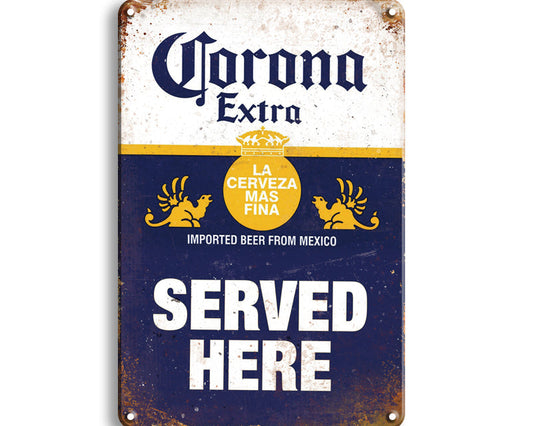 Metalen wandbord | Corona Extra | Served here |