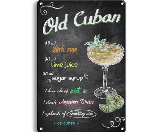 Metalen wandbord | Old Cuban |