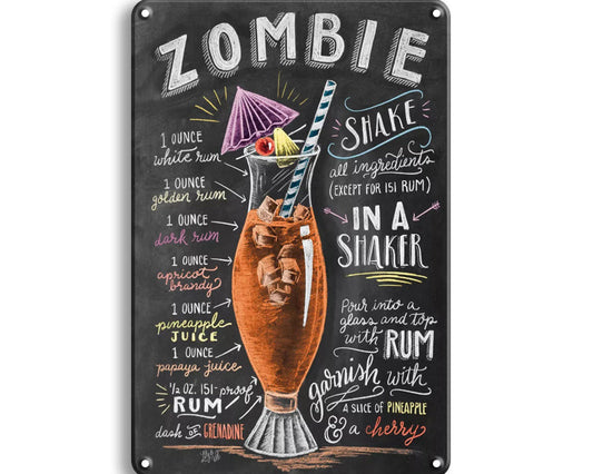 Metalen wandbord | Zombie |