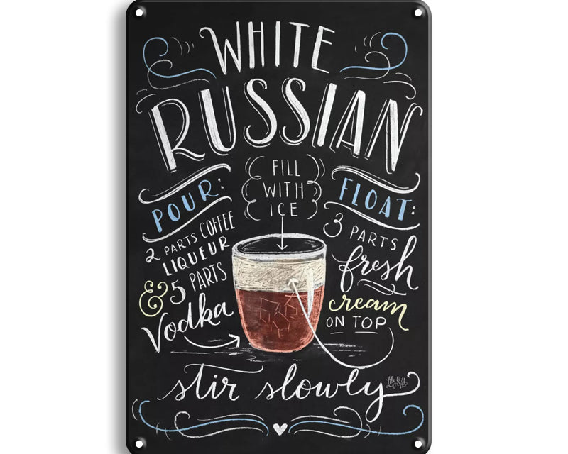 Metalen wandbord | White Russian |