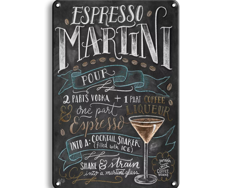 Metalen wandbord | Espresso Martini |