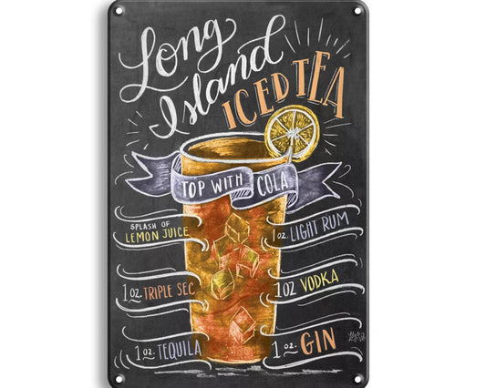 Metalen wandbord | Long Island iced tea |