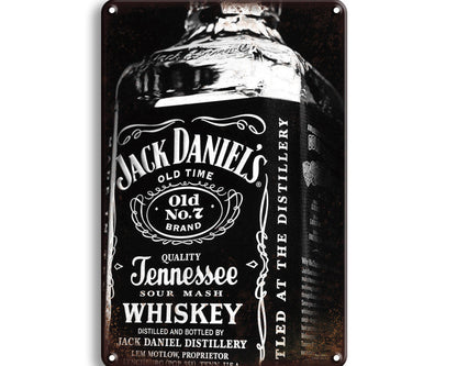 Metalen wandbord | Jack Daniels fles |