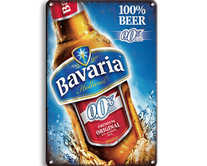 Metalen wandbord | Bavaria 0.0% | 100% beer |